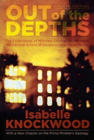 Cover image of the book entitled Out of the Depths showing a burning building